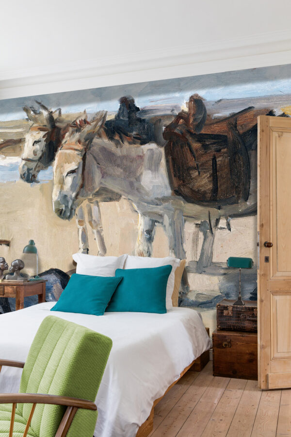 Fotobehang 8050 Painted Mem. 2 Two Donkeys on the Beach