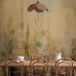 Fotobehang - A touch of summer - floral motif with a meadow full of yellow flowers and grasses