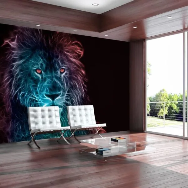 Fotobehang - Abstract lion - rainbow