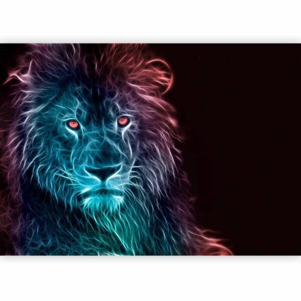Fotobehang - Abstract lion - rainbow