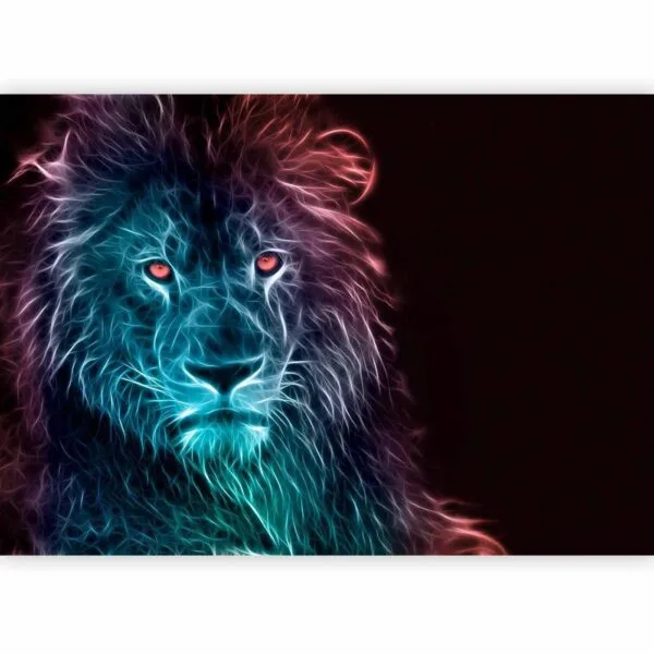 Fotobehang - Abstract lion - rainbow