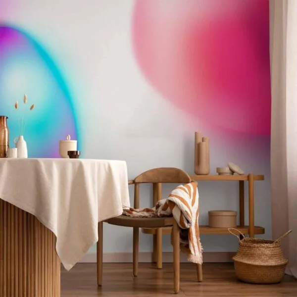 Fotobehang - Abstraction - Colorful Glass Pieces - Violet-Blue and Pink