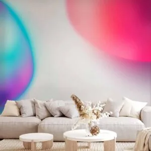 Fotobehang - Abstraction - Colorful Glass Pieces - Violet-Blue and Pink