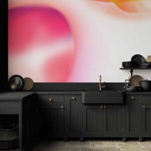 Fotobehang - Abstraction - Pink Planet Closest to the Sun on a Light Sky Background