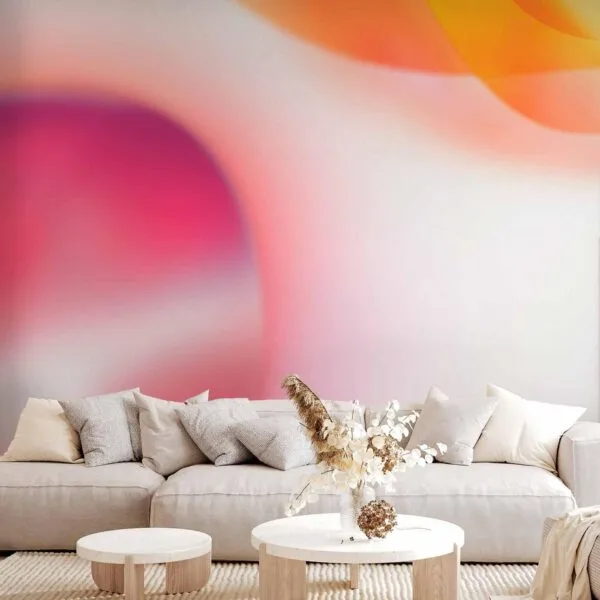 Fotobehang - Abstraction - Pink Planet Closest to the Sun on a Light Sky Background