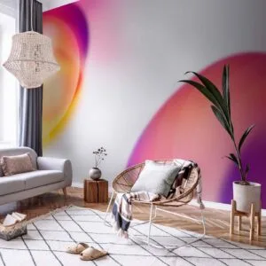Fotobehang - Abstraction - Shapes - Juicy Yellow and Violet-Pink