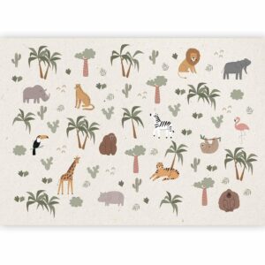 Fotobehang - African Composition - Animals for the Children's Room on a Paper Background