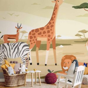 Fotobehang - Animals From Jungle Vector Illustration