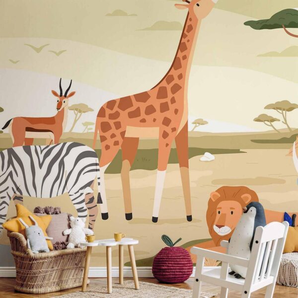 Fotobehang - Animals From Jungle Vector Illustration