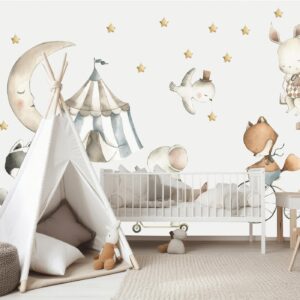 Fotobehang - Animals for Children (Watercolour)