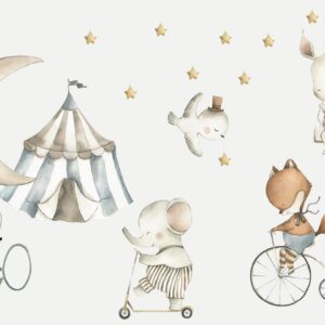 Fotobehang - Animals for Children (Watercolour)