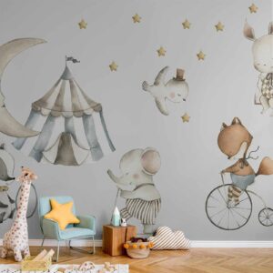Fotobehang - Animals for Children (Watercolour)
