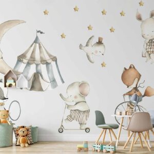 Fotobehang - Animals for Children (Watercolour)