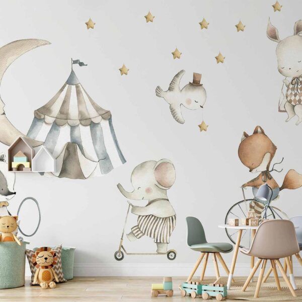 Fotobehang - Animals for Children (Watercolour)