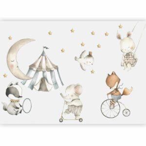 Fotobehang - Animals for Children (Watercolour)