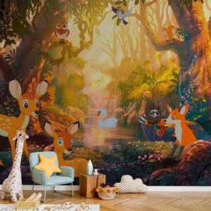 Fotobehang - Animals in the Forest