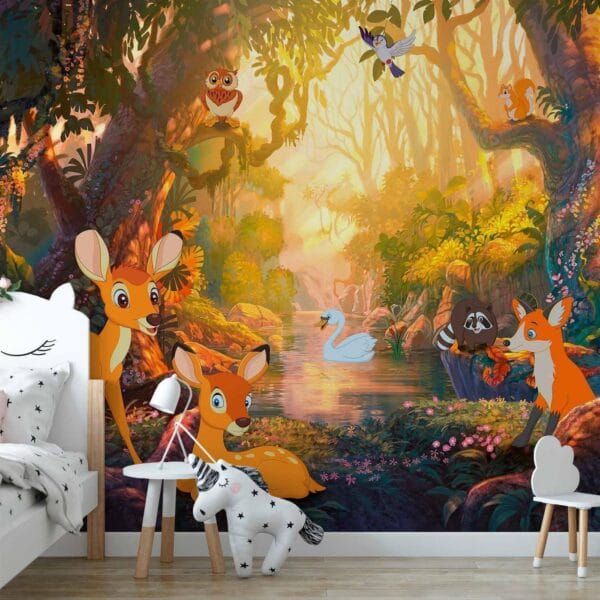 Fotobehang - Animals in the Forest