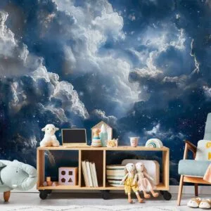 Fotobehang - Astronomical Wonders: Clouds and Stars in Harmonious Combination