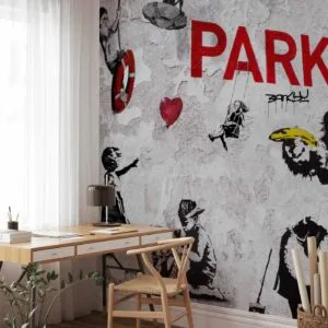 Fotobehang - [Banksy] Graffiti Diveristy