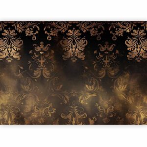 Fotobehang - Baroque Ornaments in Patinated Gold and Browns: Retro Motif