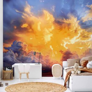 Fotobehang - Beautiful Sunset - Clouds in Warm Shades