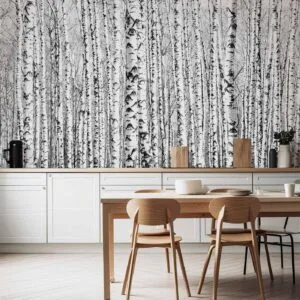 Fotobehang - Birch forest
