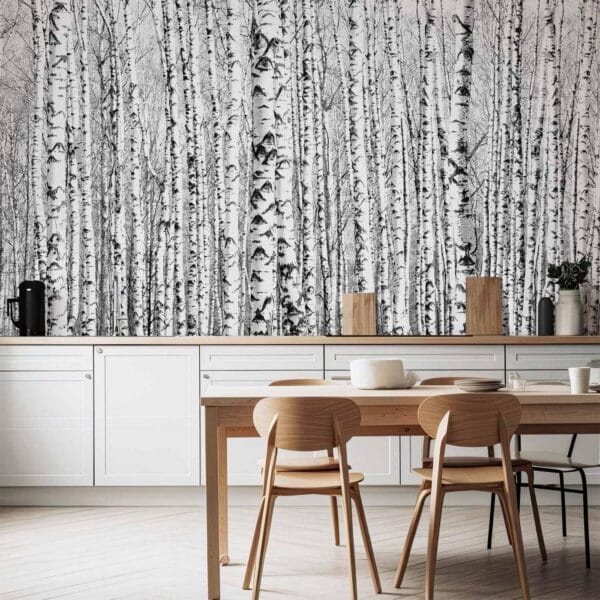 Fotobehang - Birch forest