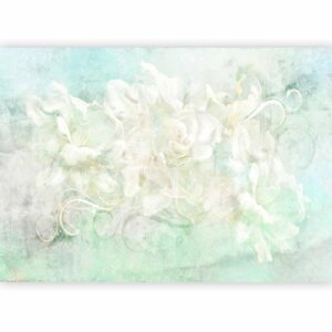 Fotobehang - Blossoming among pastels - abstract with floral motif and patterns