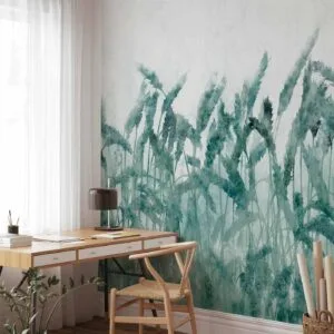 Fotobehang - Blue Ears of Wheat