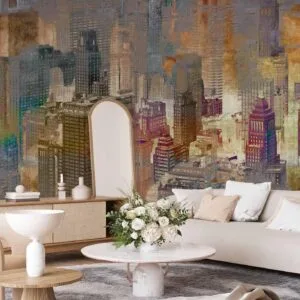Fotobehang - City in the mist