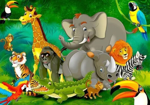 Fotobehang - Colourful Safari