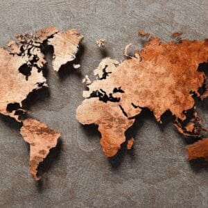 Fotobehang - Copper Map