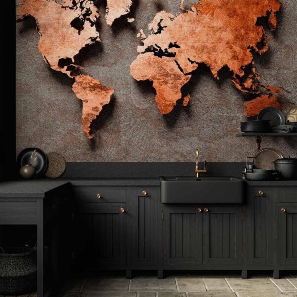 Fotobehang - Copper Map