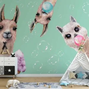 Fotobehang - Crazy Llamas