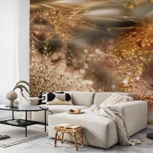 Fotobehang - Dandelions' World (Gold)