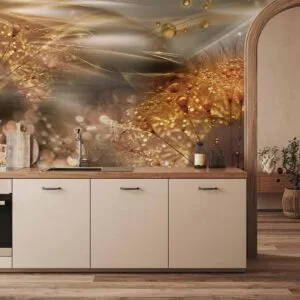 Fotobehang - Dandelions' World (Gold)