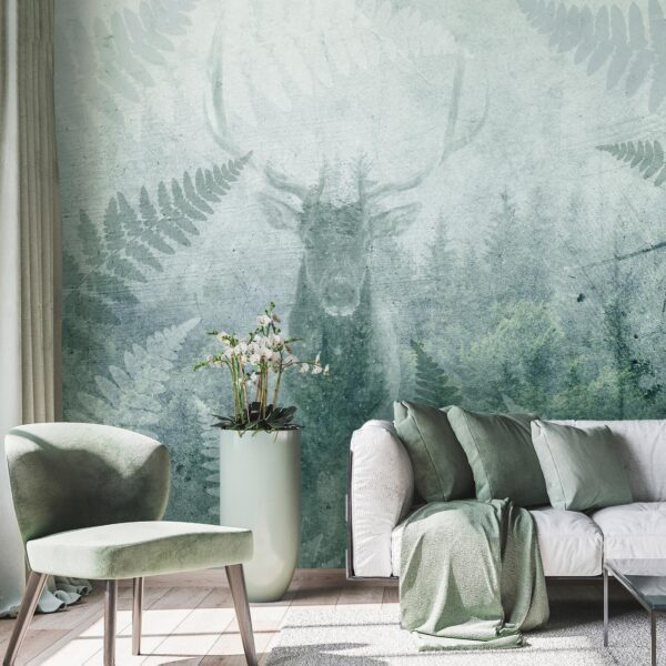 Fotobehang - Deer in Ferns - Third Variant