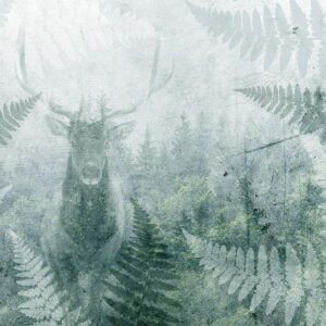 Fotobehang - Deer in Ferns - Third Variant
