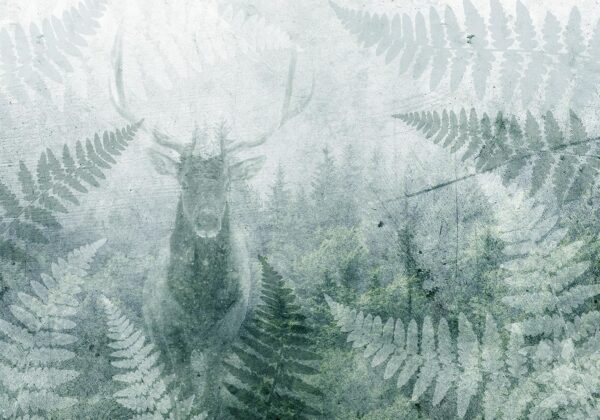 Fotobehang - Deer in Ferns - Third Variant