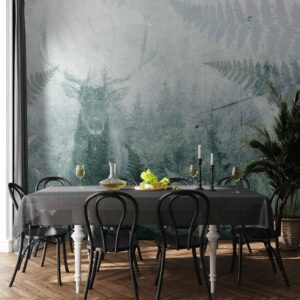 Fotobehang - Deer in Ferns - Third Variant