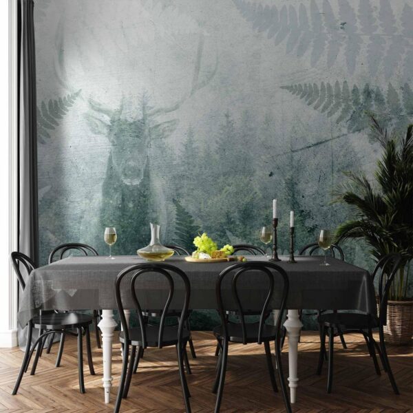 Fotobehang - Deer in Ferns - Third Variant