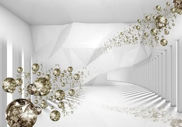 Fotobehang - Diamond Corridor (Grey)