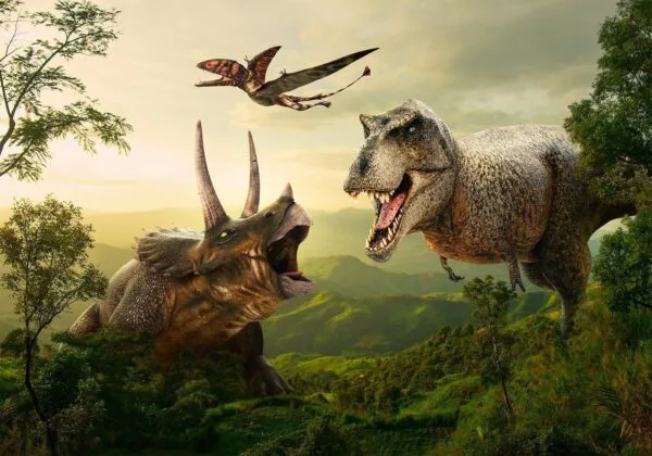 Fotobehang - Dinosaur Square