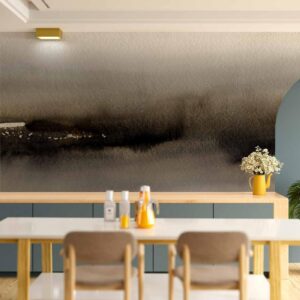 Fotobehang - Diuna - abstract modern painting in grey with black pattern