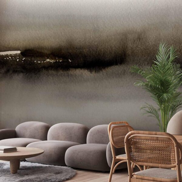 Fotobehang - Diuna - abstract modern painting in grey with black pattern