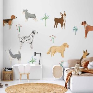 Fotobehang - Doggies - a Subtle Illustration for Children