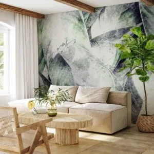 Fotobehang - Eclectic jungle - plant motif with exotic leaves with texture