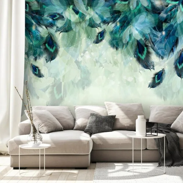 Fotobehang - Emerald Feathers