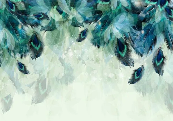 Fotobehang - Emerald Feathers