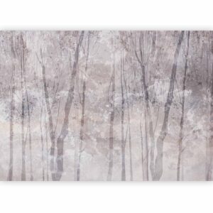 Fotobehang - Eternal forest - landscape with winter landscape in cool colours